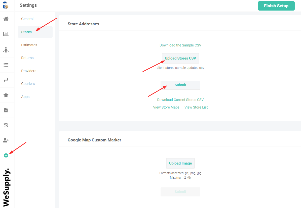 upload submit CSV