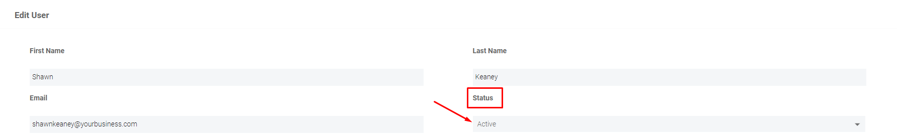 admin edit user status