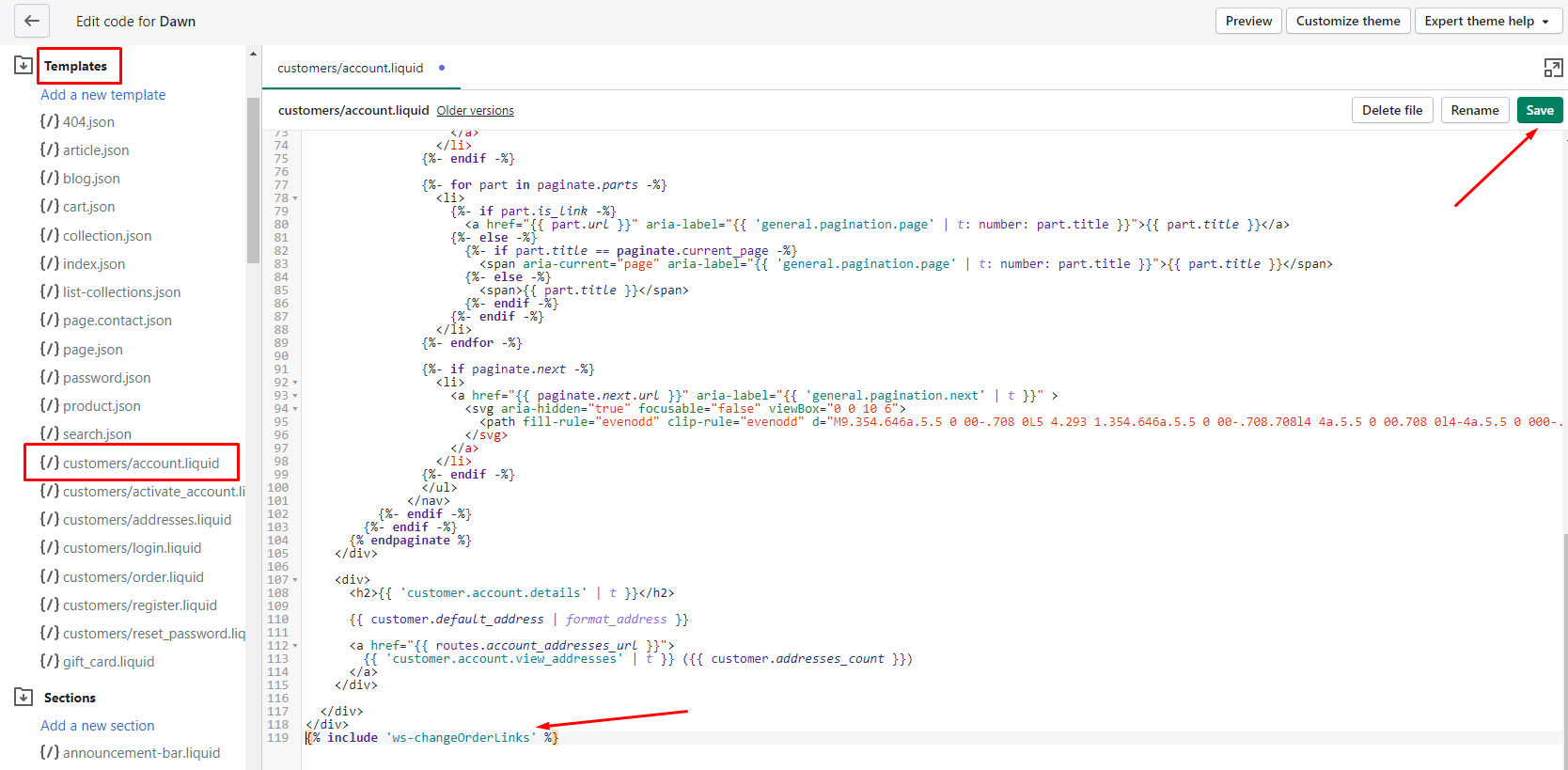Shopify Order Detail Page