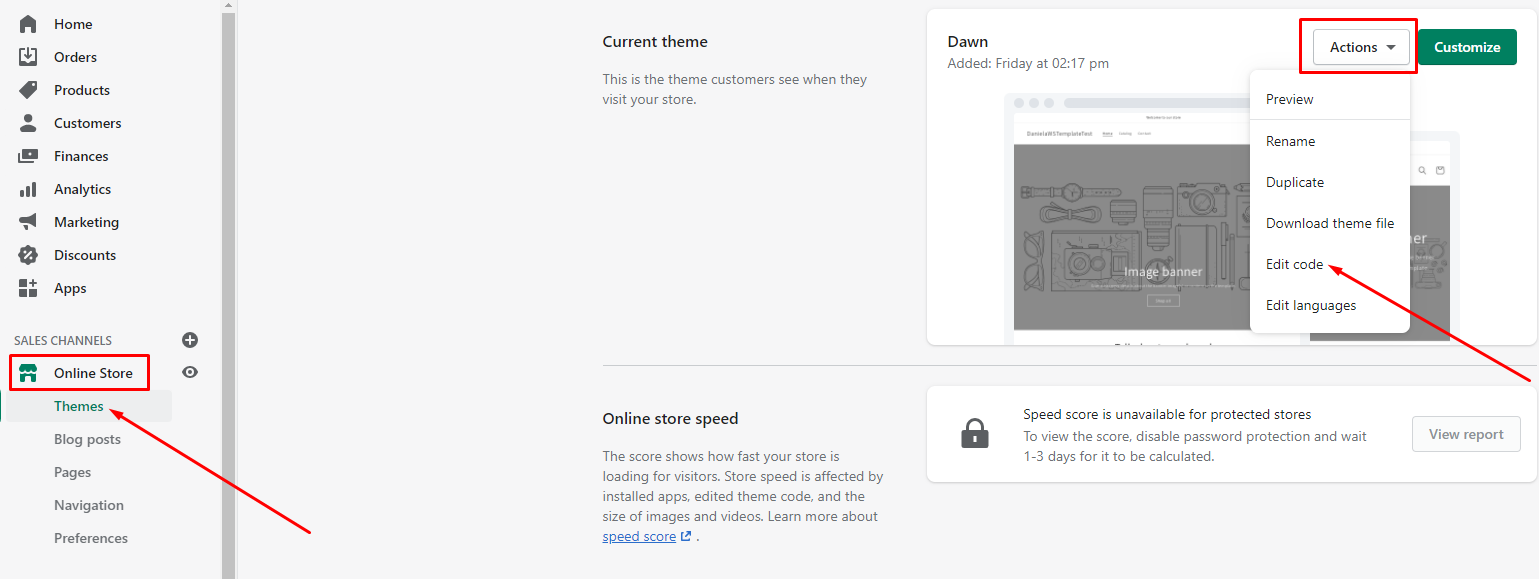 Shopify preview mode